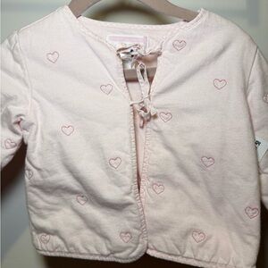 Janie and Jack Pink Heart Embroidered Jacket
